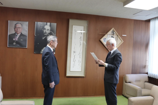 福崎町消防団あり方検討委員会へ答申書を提出しました